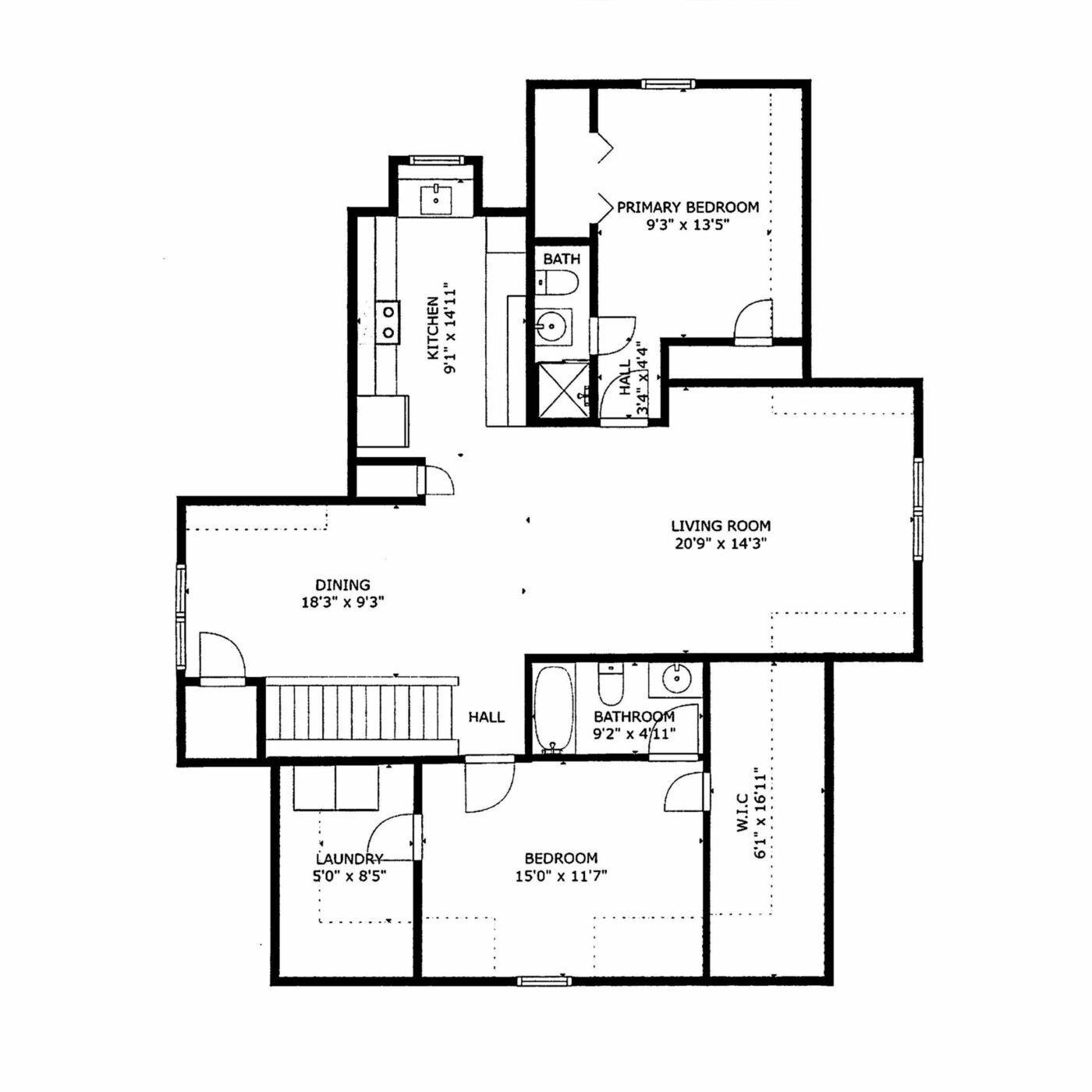 195 N. Dean St. Apt B floor plan